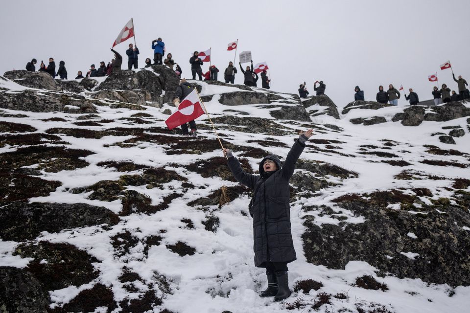 People attend a protest in Nuuk, Greenland, against president Donald Trump's demand that the Arctic island be ceded to the US. Photo: Reuters